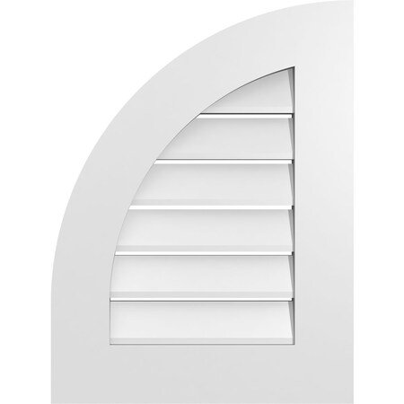 Ekena Millwork Quarter Round Top Left Surface Mount PVC Gable Vent w/ 3-1/2"W x 1"P Standard Frame, 18"W x 24"H GVPQL18X2401SF